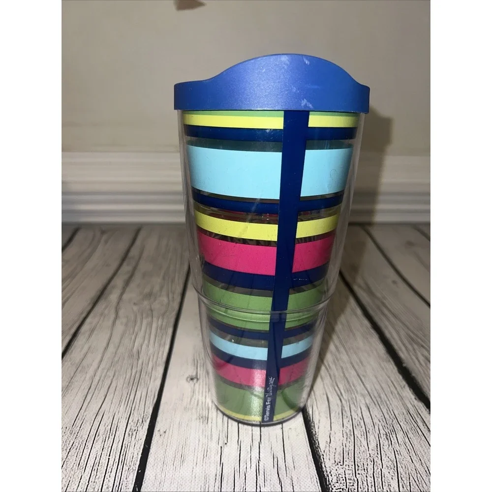 Thirty-One 31 Striped Anchor Cruise Tervis Tumbler 24oz Cup With Lid